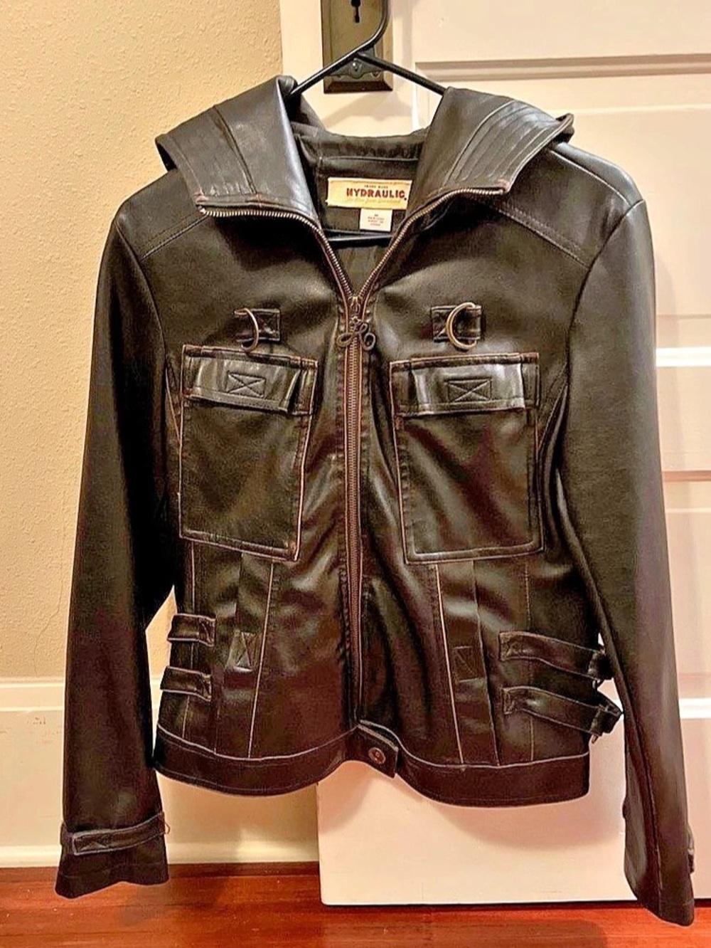 Hydraulic Women's Black Leather Jacket Size Medium